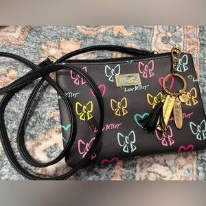 Betsey Johnson Black Bag with Multicolor Bows